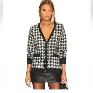 Heartloom Black and White Checkered Cardigan